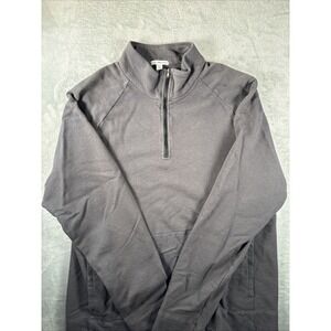 James Perse Sweater Mens Size 4 Gray 1/4 Pullover Sweatshirt Mock Neck